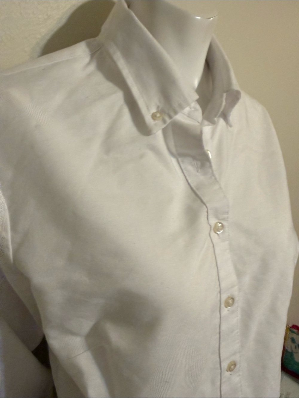 Lands' End White Button-Down Oxford Shirt - Picture 2 of 3